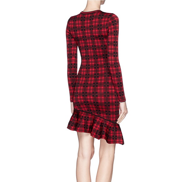 TORN BY RONNY KOBO ABIR ASYMMETRIC HEM CHECK DRESS - Picture 3 of 7